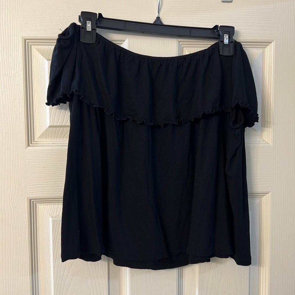 Black across the shoulder top